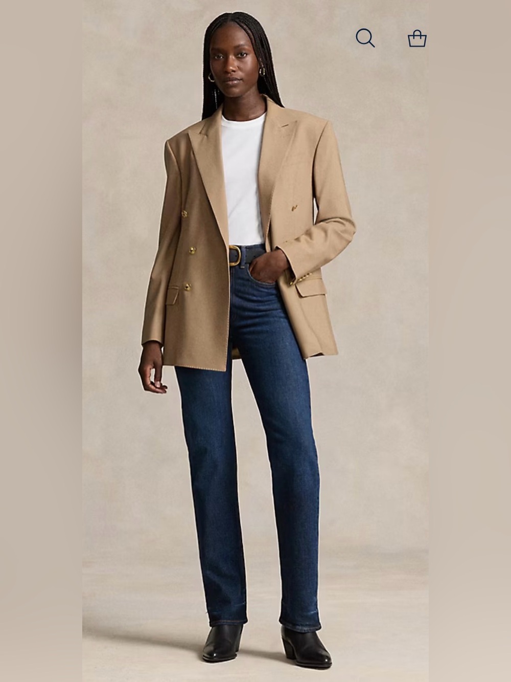 Polo by Ralph Lauren Women’s Double-Breasted Doeskin Wool Blazer Size 6 $698 - Picture 2 of 12